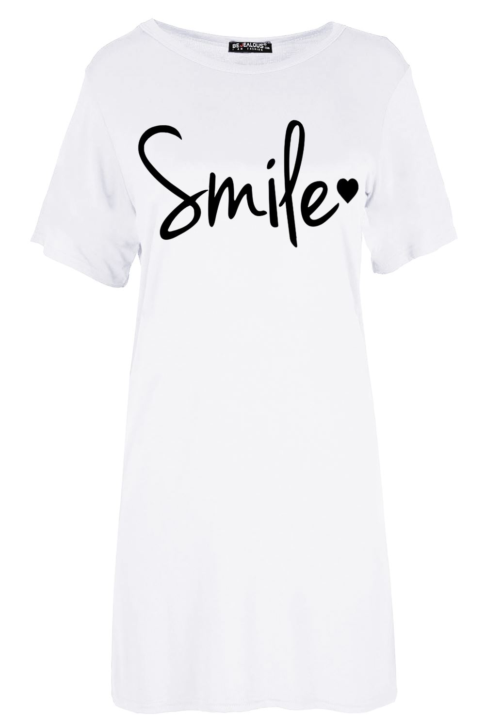 Womens Ladies Pyjamas Dress Smile Nightshirt Nightie PJ Night Wear T Shirt Dress - Picture 5 of 38