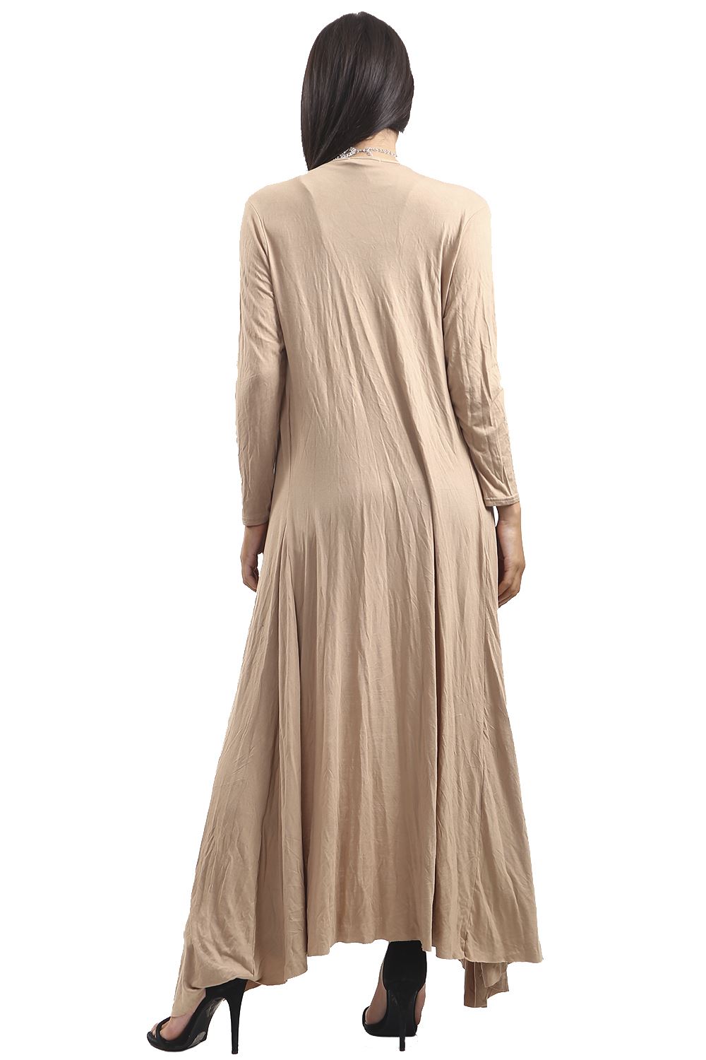 Plus Size Womens Ladies Open Flare Butterfly Flowy Floaty Maxi Trench Cardigan - Picture 16 of 16