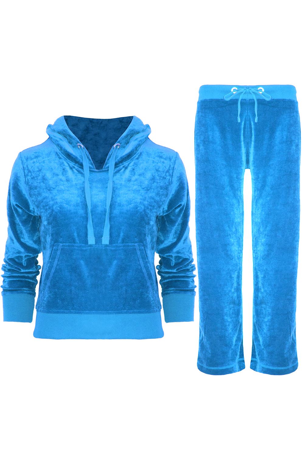 Womens Ladies Jogging Bottom Velvet Velour Hoodies Hooded Lounge Wear Tracksuit - Picture 22 of 23