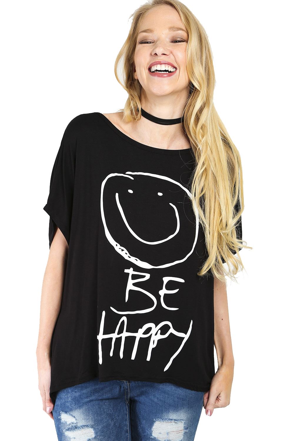 Ladies Los Angeles Off Shoulder Bardot Baggy T Shirt Women Batwing Lagenlook Top - Picture 55 of 65