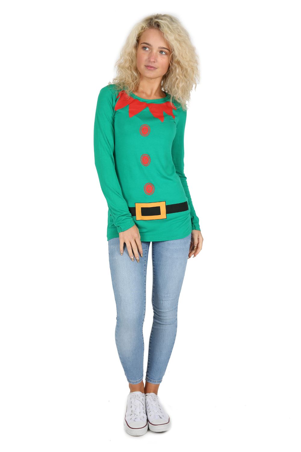 Womens Christmas T Shirt Ladies Xmas Tree Bell Present Gift Snowman Reindeer Top - Picture 30 of 84