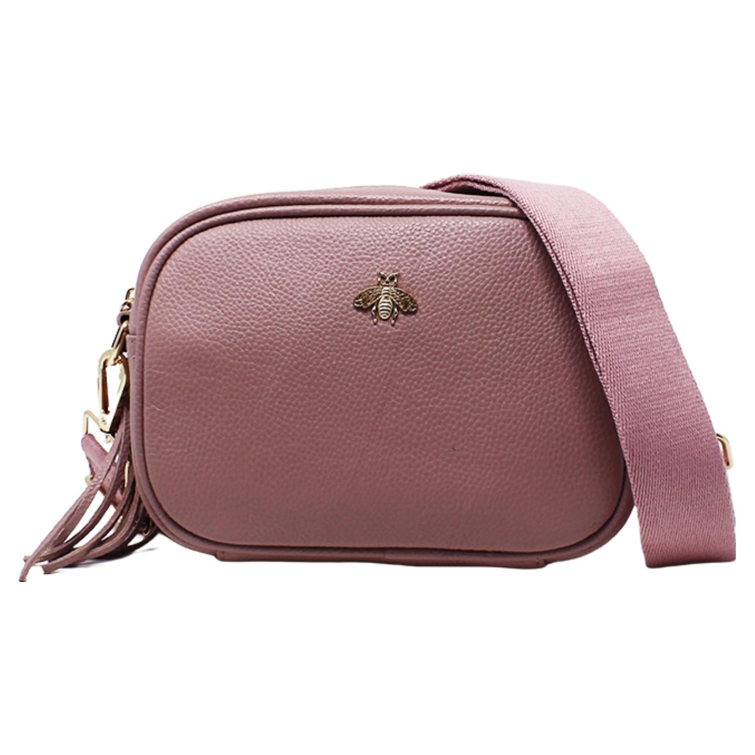 Real Leather Small Crossbody Bag Women Shoulder Handbag with Bee Decor - Picture 33 of 47