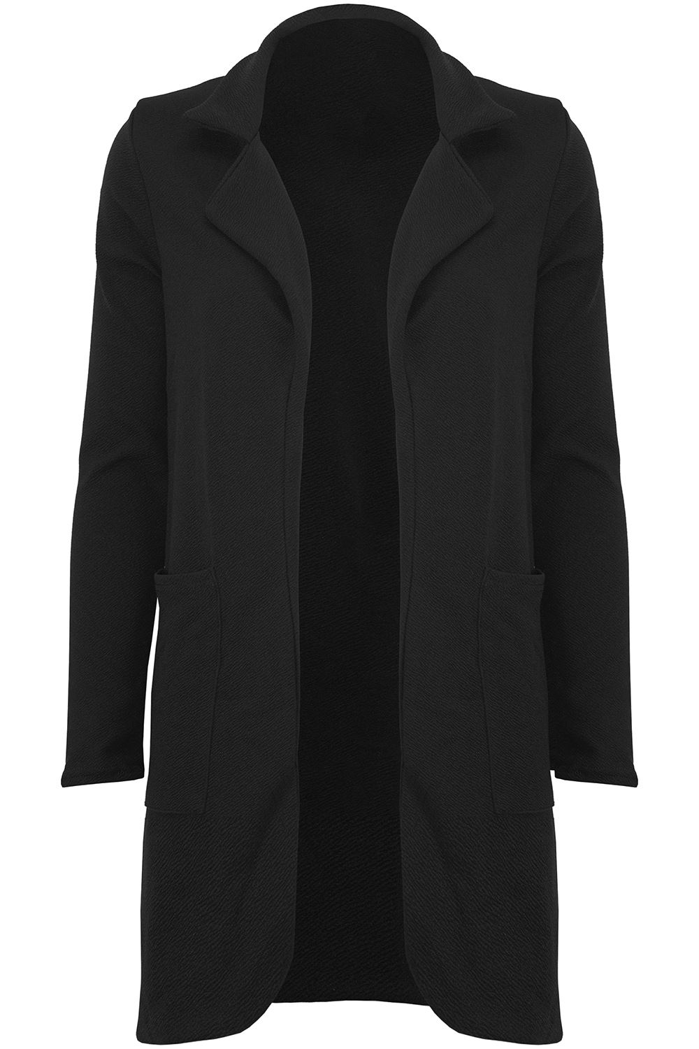 Womens Ladies Coat Open Front 3/4 Sleeve Casual Boyfriend Blazer Jacket Cardigan - Picture 9 of 28