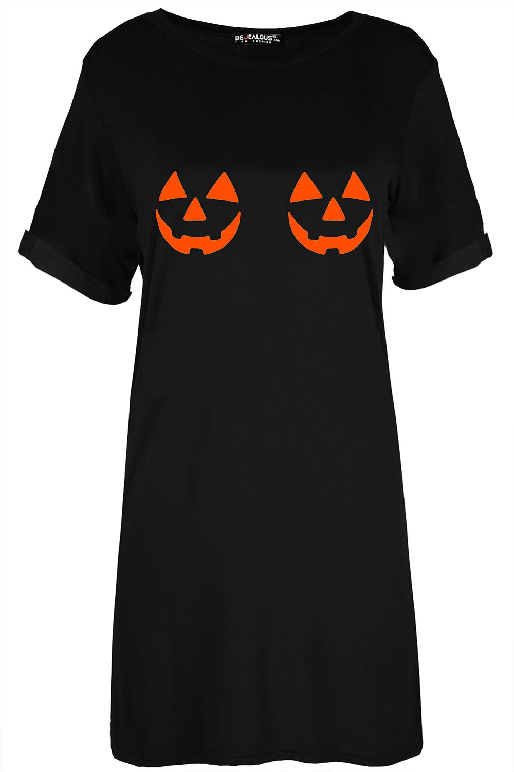 Womens Ladies Halloween Floral Skull Skeleton Pumpkin Oversized T-Shirt Dress - Picture 5 of 13