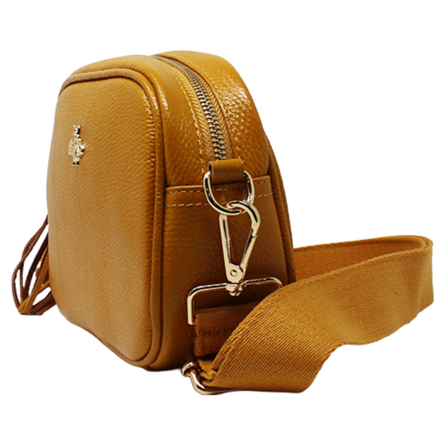 Real Leather Small Crossbody Bag Women Shoulder Handbag with Bee Decor - Picture 47 of 47