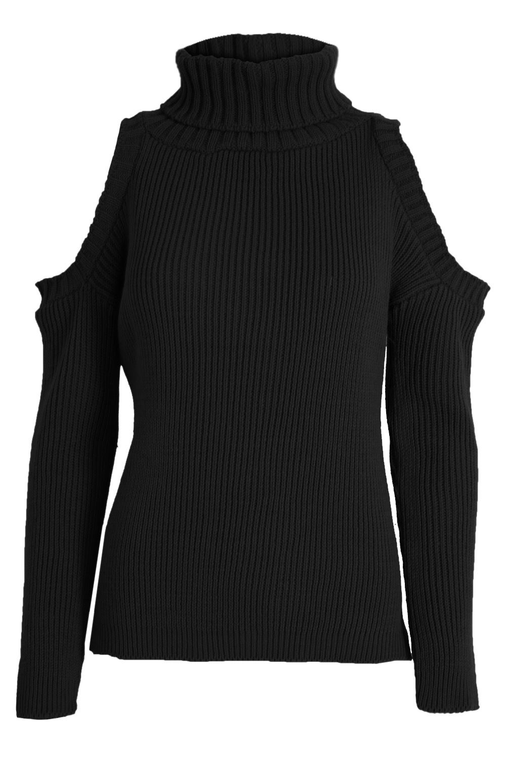 Womens Ladies Polo Turtle High Neck Chunky Cable Knitted Pullover Long Jumper - Picture 9 of 62
