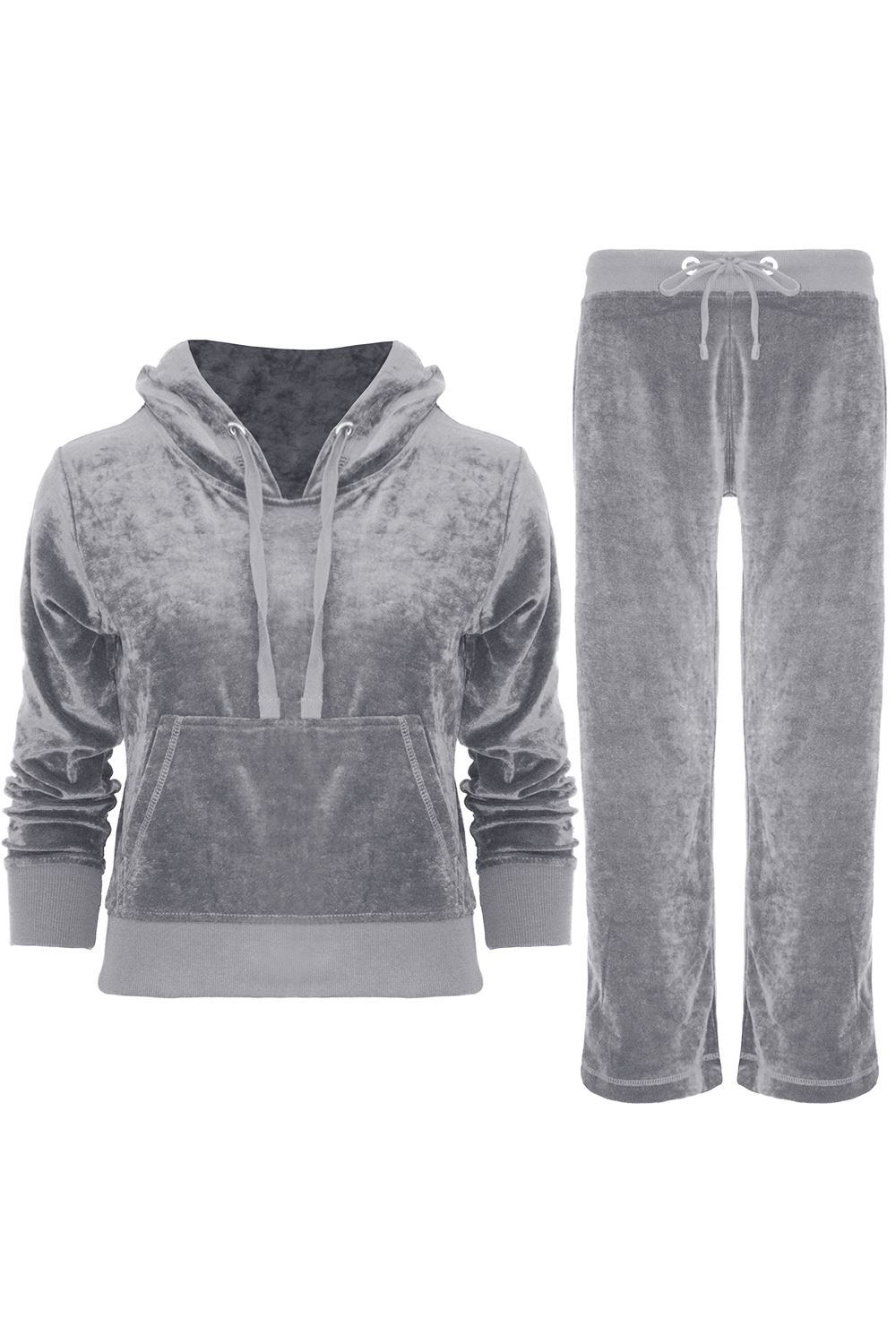 Womens Ladies Jogging Bottom Velvet Velour Hoodies Hooded Lounge Wear Tracksuit - Picture 16 of 23