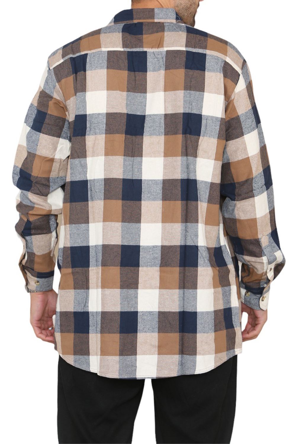New Men Collared Causal Flannel Casual Long Sleeve Outdoor Shirt Plain Shirt UK - Picture 13 of 13