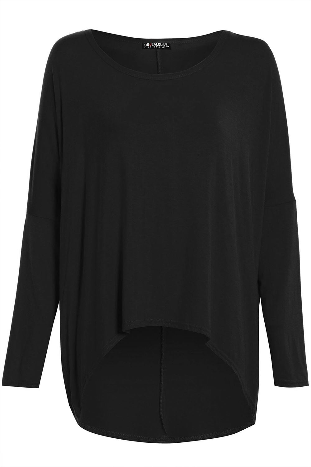 Plus Size Ladies Womens Oversize Lagenlook Baggy Off Shoulder Hi Lo Jumper Top - Picture 2 of 17