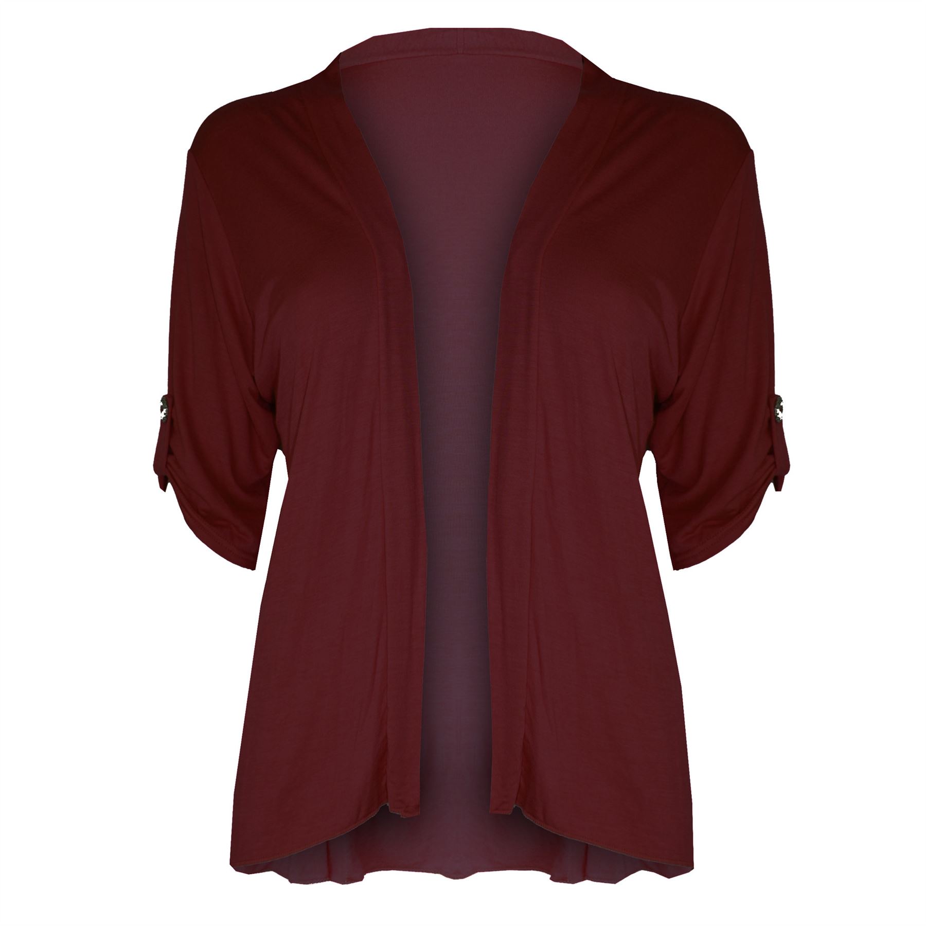 New Womens Ladies Casual 3/4 Sleeve Blazer Open Front Jacket Boyfriend Cardigan - Picture 27 of 28