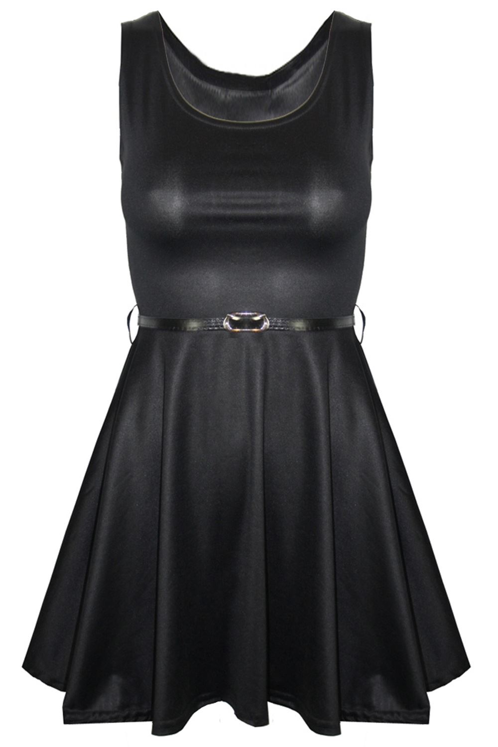 Womens Sleeveless Flared Franki Party Ladies Plus Size Skater Dress Top 16-26 - Picture 24 of 35