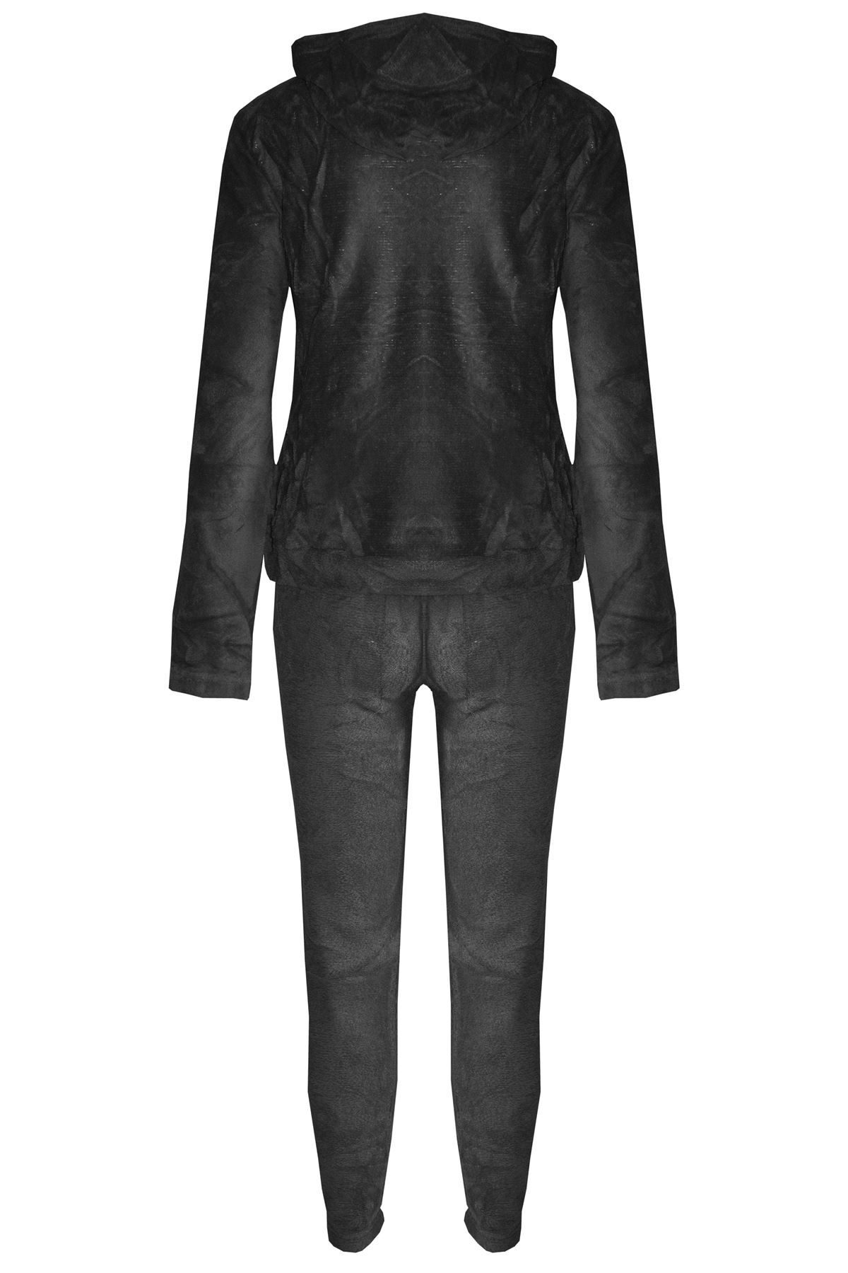 Womens Ladies Long Sleeve Faux Fur Oversized Hoodie Tracksuit Fleece Loungewear - Picture 3 of 13