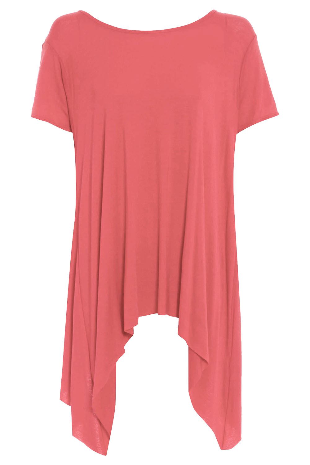 Womens Ladies Plain Flared Waterfall Swing Hanky Hem Long Top Dress Plus Size - Picture 18 of 28