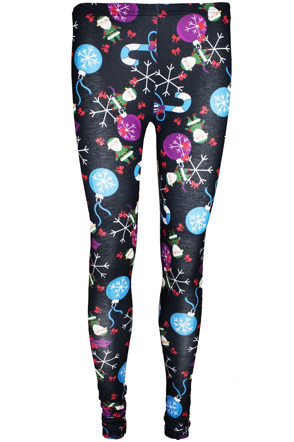 Ladies Christmas Leggings Womens Xmas Santa Gift Present Tartan Candy Christmas Leggings