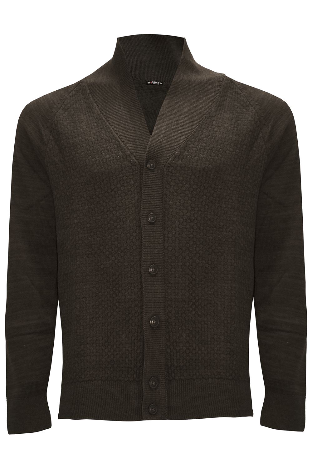 Mens Designer Open Front Buttons Down Long Sleeve Shawl Collar Jumper Cardigan - Picture 2 of 5