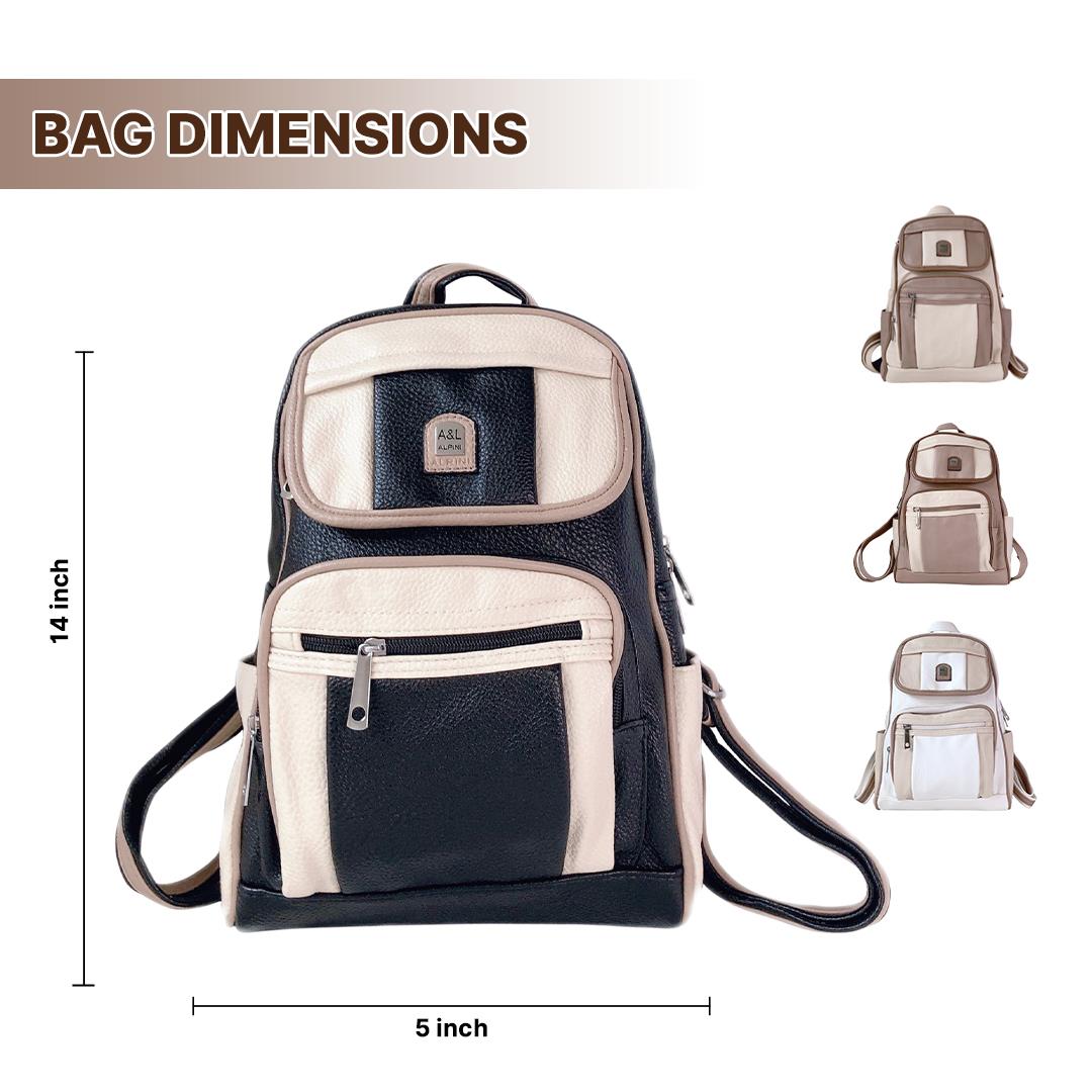 Faux Leather Backpack for Women � Casual Shoulder Bag for Work & Travel - Picture 11 of 14