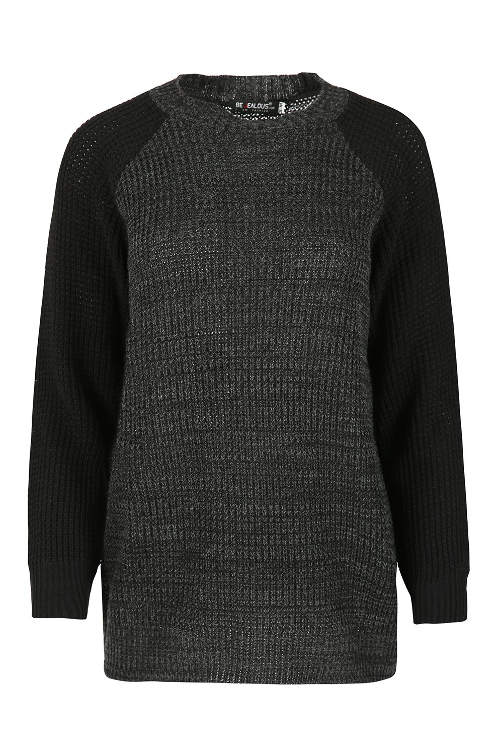 Womens Chunky Sweater Knitted Baggy Contrast Oversized Sleeves Jumper Dress eBay