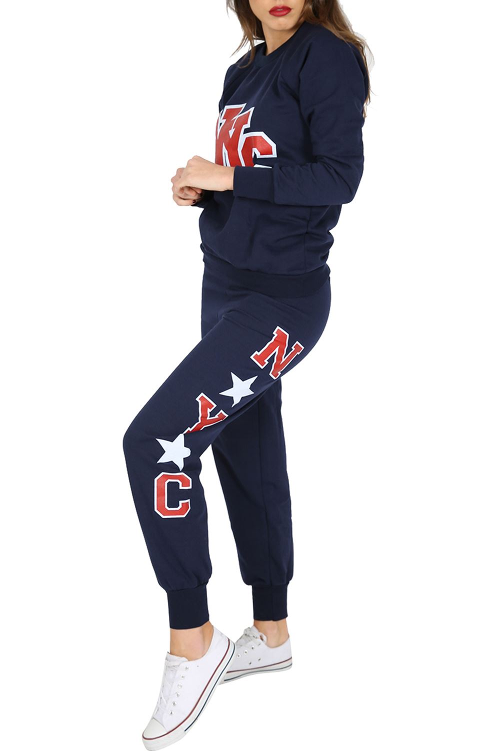 Womens NYC Tracksuit Ladies Essentials Jog Suit Bottoms Jogging