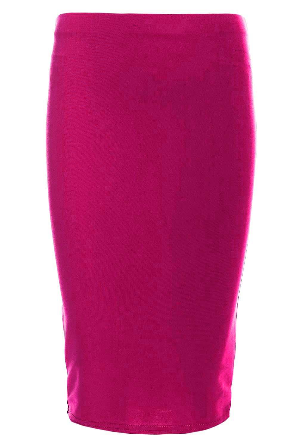 Ladies Women Jersey Stretchy Pencil Plain Elastic Office Bodycon Skirt Plus Size - Picture 34 of 64