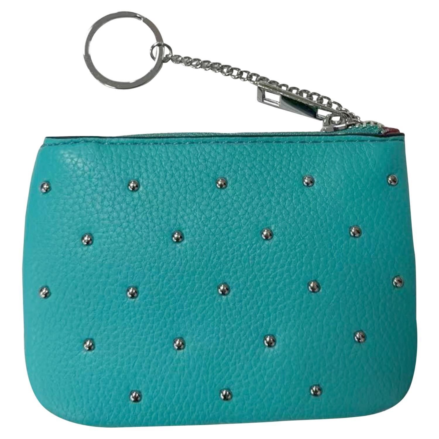 Trendy Studded PU Leather Coin Purse Small Wallet with Zip Closure and Keychain - Picture 17 of 19