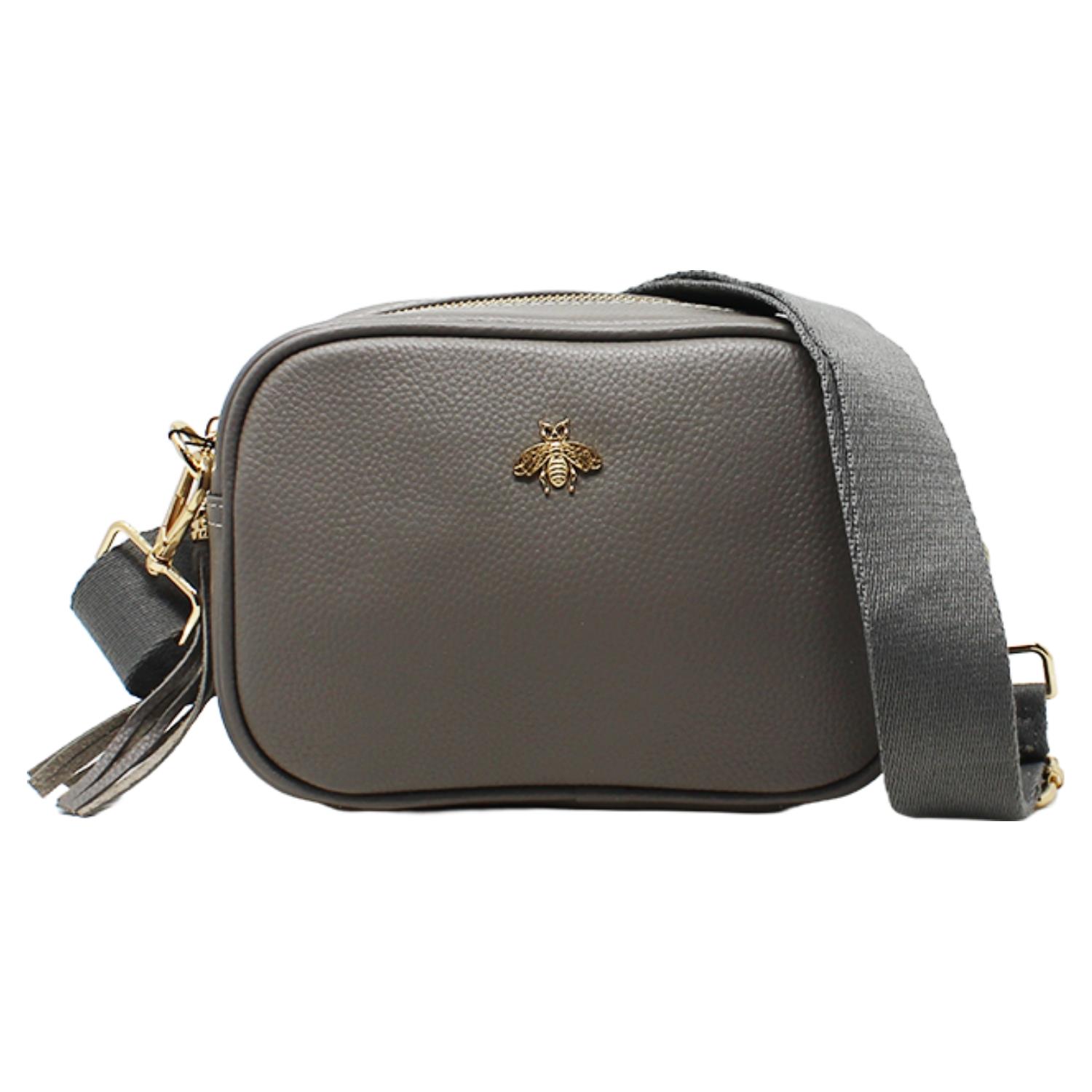 Real Leather Small Crossbody Bag Women Shoulder Handbag with Bee Decor - Picture 26 of 47