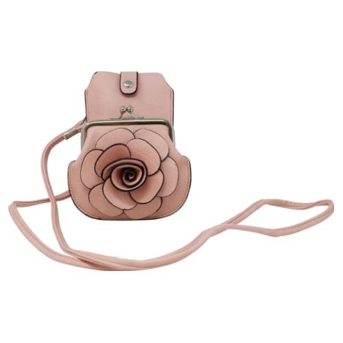 Womens Camellia Phone And Coin Pouch Mini Crossbody Shoulder Handbag Purse - Picture 17 of 37