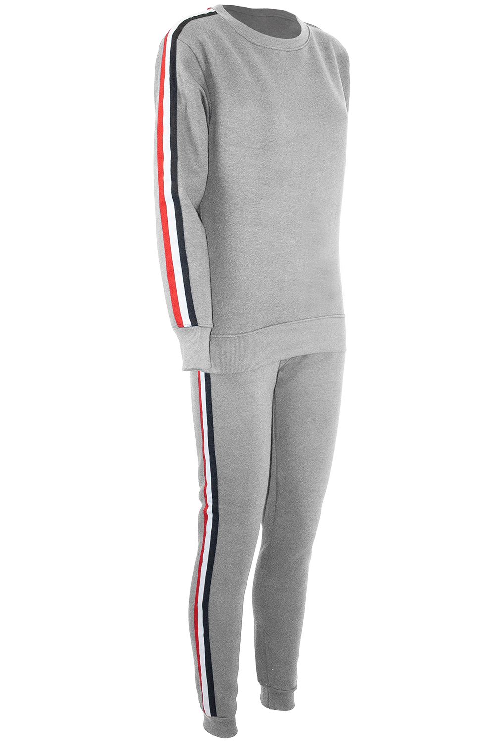 Womens Ladies Long Sleeve Loungewear Side Stripe Tops Pants Sweatshirt Tracksuit - Picture 10 of 13