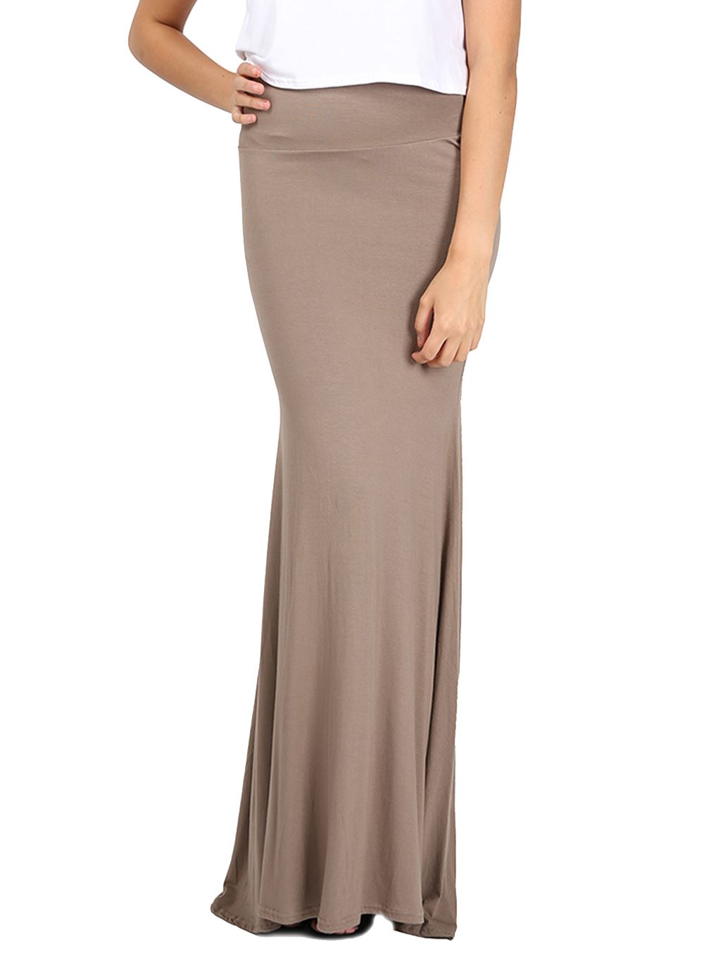 Ladies Women Full Length Plain Stretch Flared Frankie High Waist Long Maxi Skirt - Picture 17 of 25