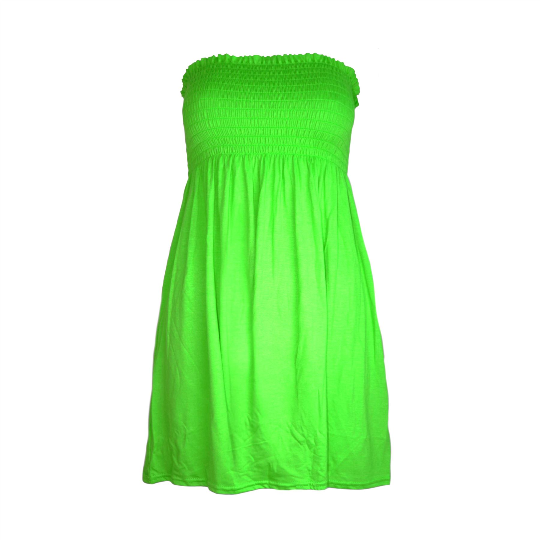 Womens Sheering Boob Tube Gather Bandeau Top Ladies Mini Dress Plus Size UK 824 eBay