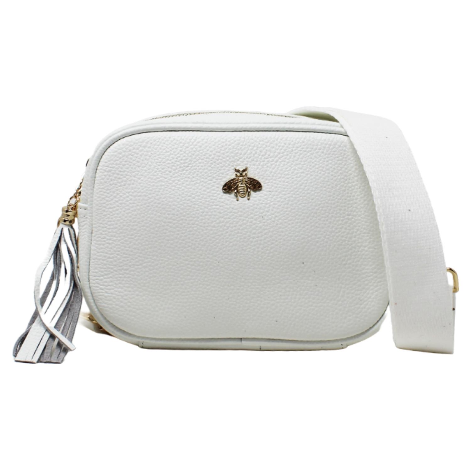 Real Leather Small Crossbody Bag Women Shoulder Handbag with Bee Decor - Picture 41 of 47