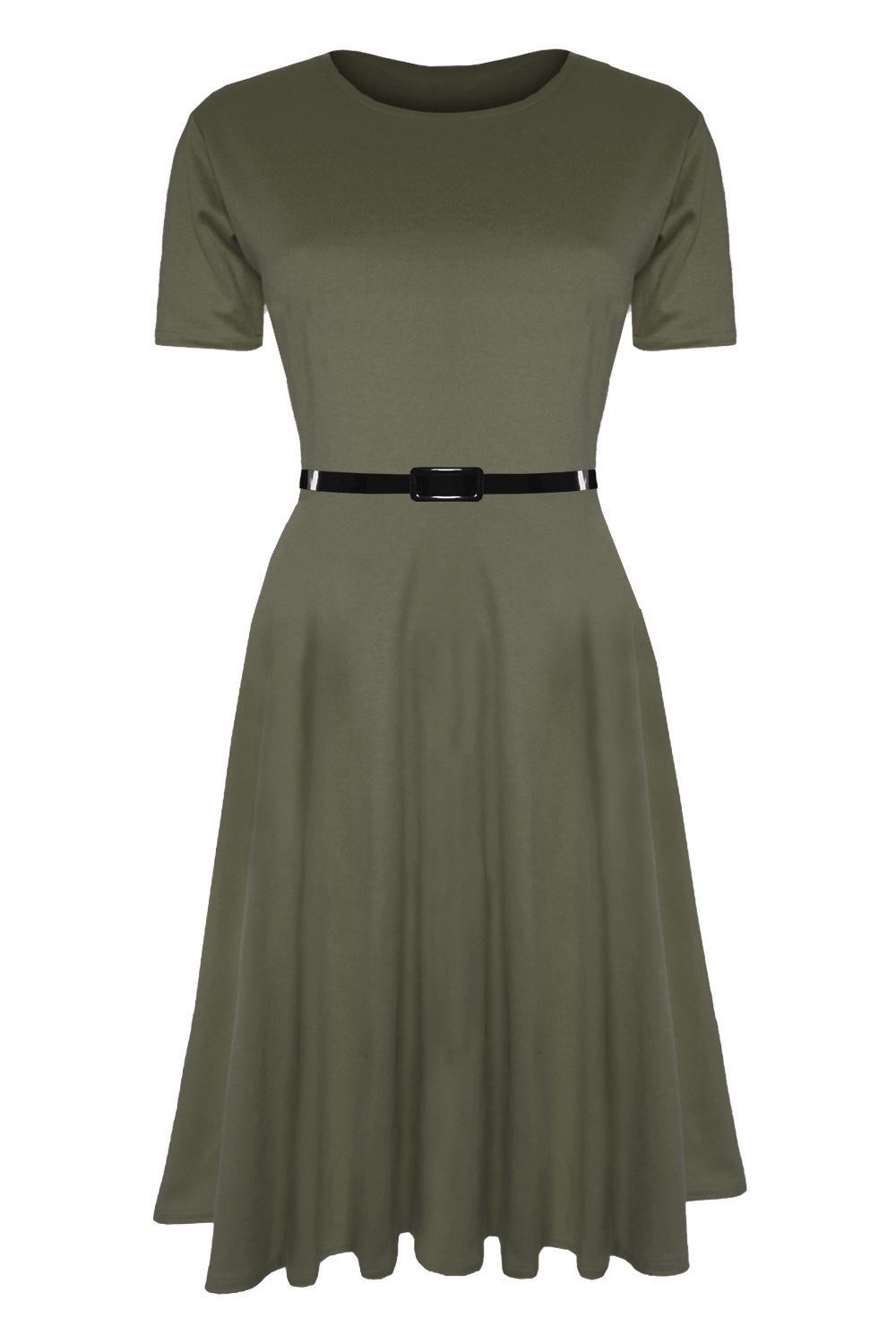 Belted swing dress