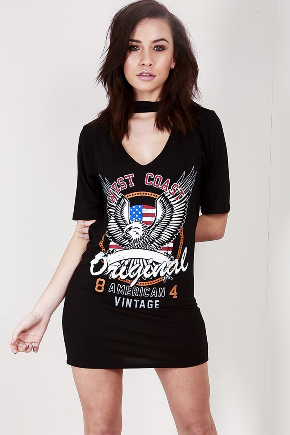 Vintage Slogan Print Black T Shirt Dress | WishLists | Pinterest ...