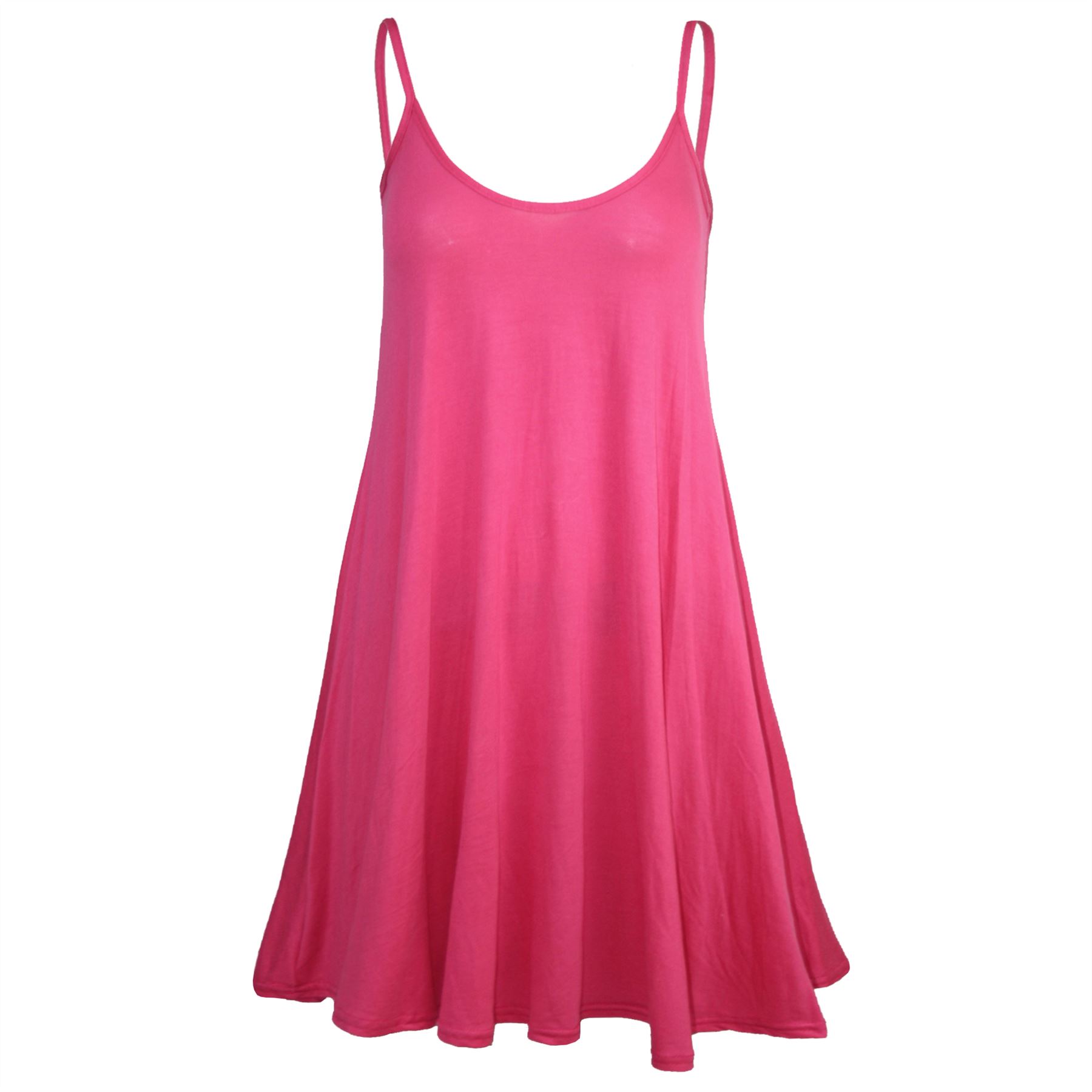 Ladies Sleeveless Camisole Womens Floaty Flare Strappy Skater Swing Dress - Picture 15 of 55