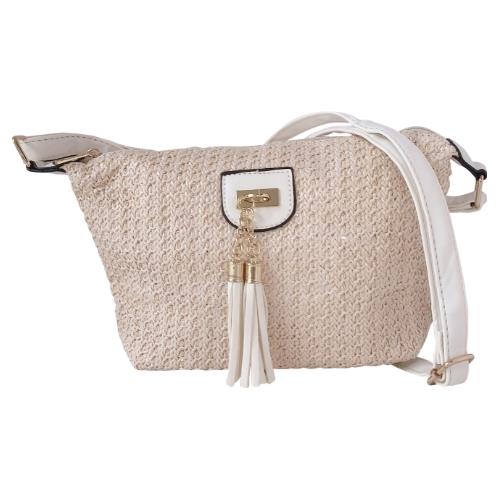 Ladies Boho Straw Crossbody Bag Lightweight Tote Woven Shoulder Purse Handbag - Picture 14 of 32