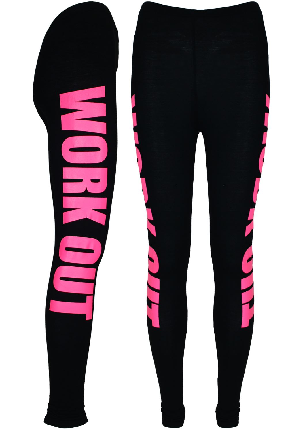 Womens Side Matt Print Leggings Pants Ladies Full Ankle Length Stretchy