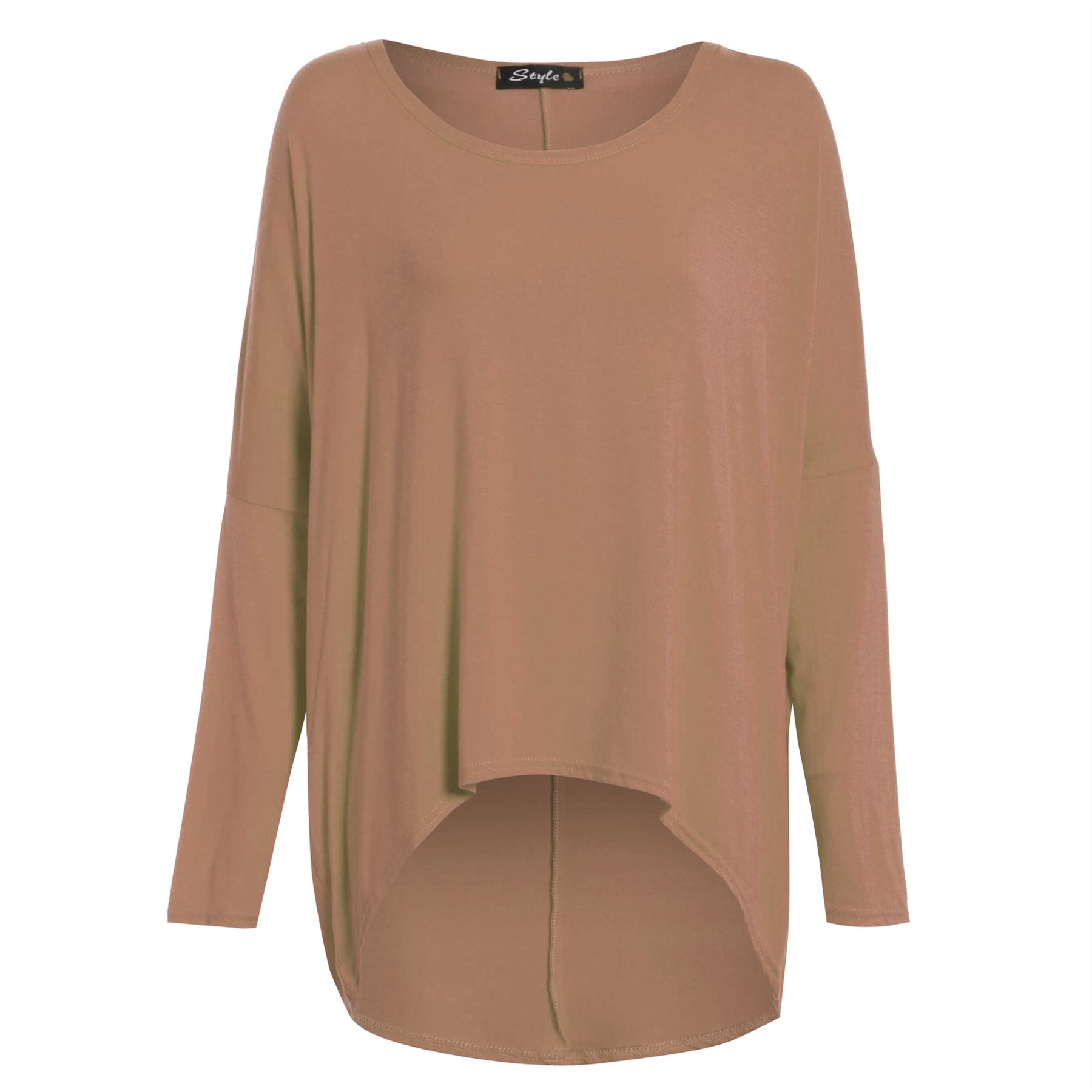 Plus Size Ladies Womens Oversize Lagenlook Baggy Off Shoulder Hi Lo Jumper Top - Picture 17 of 17