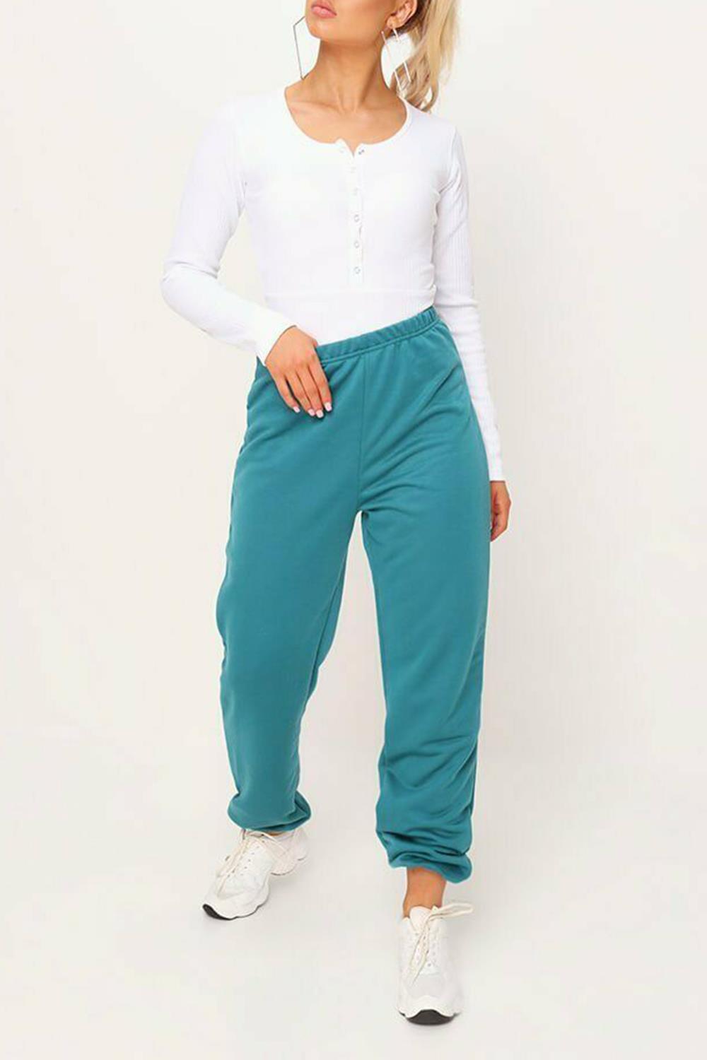 Ladies Womens Elasticated Waist Jogging Jog Bottom Joggers Fleece Pants Trouser - Picture 15 of 26