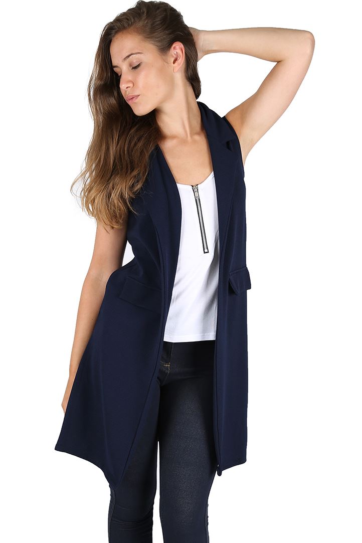 Elegant Suit Vest Women Spring Summer Sleeveless Long Vest