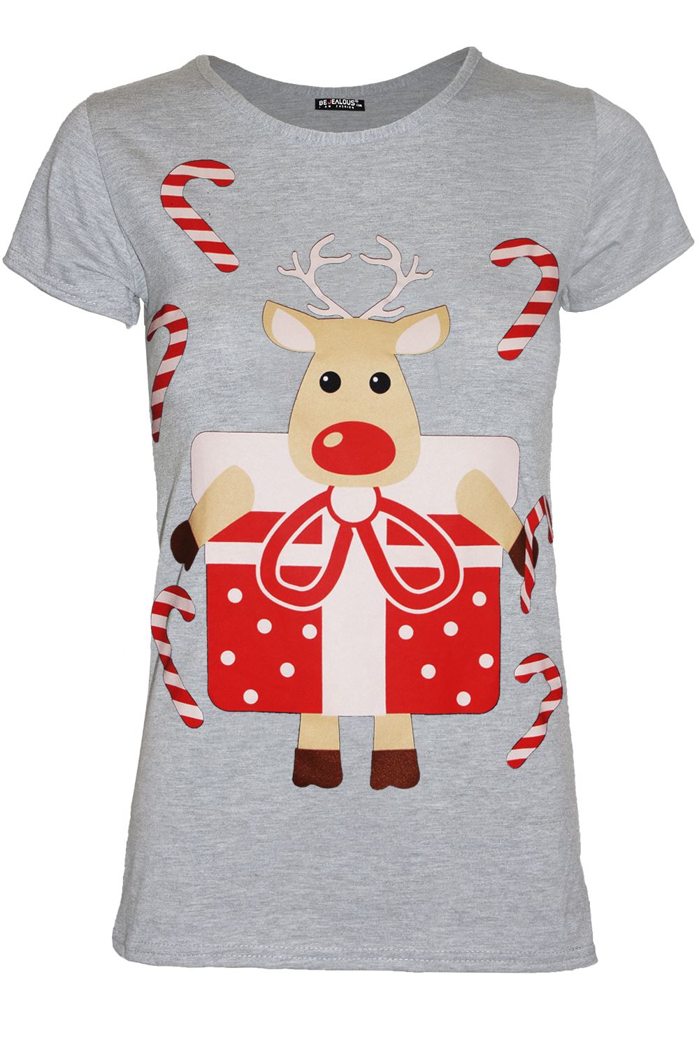 Womens Ladies Santa Costume Belt Print Long Sleeve Gift Christmas Xmas T Shirt - Picture 28 of 72