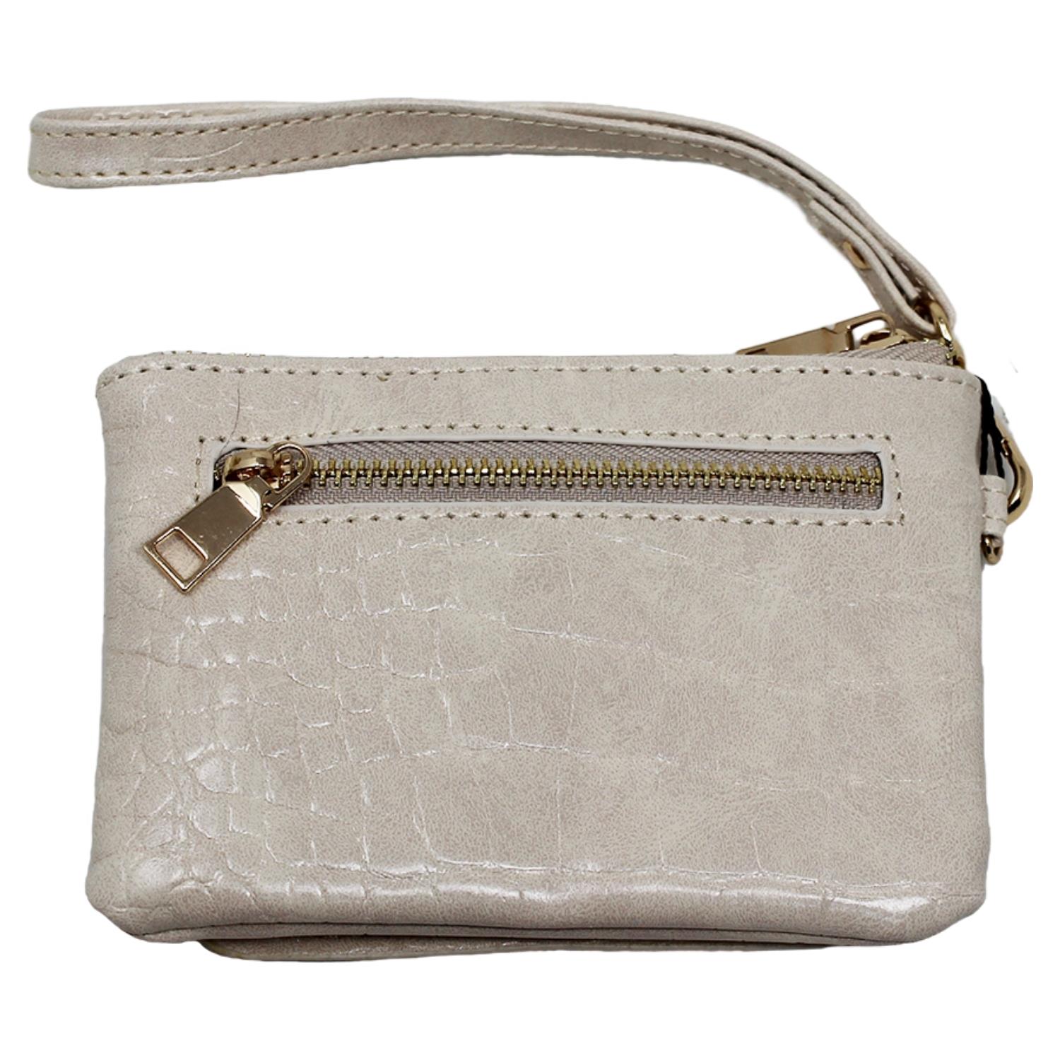 Stylish Womens Zipped Card Holder Pouch with Hand Strap Durable Everyday Wallet - Picture 21 of 29