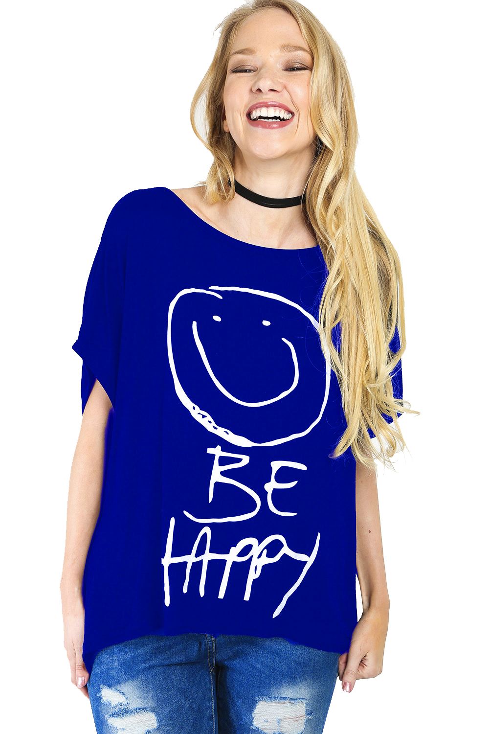Ladies Los Angeles Off Shoulder Bardot Baggy T Shirt Women Batwing Lagenlook Top - Picture 59 of 65