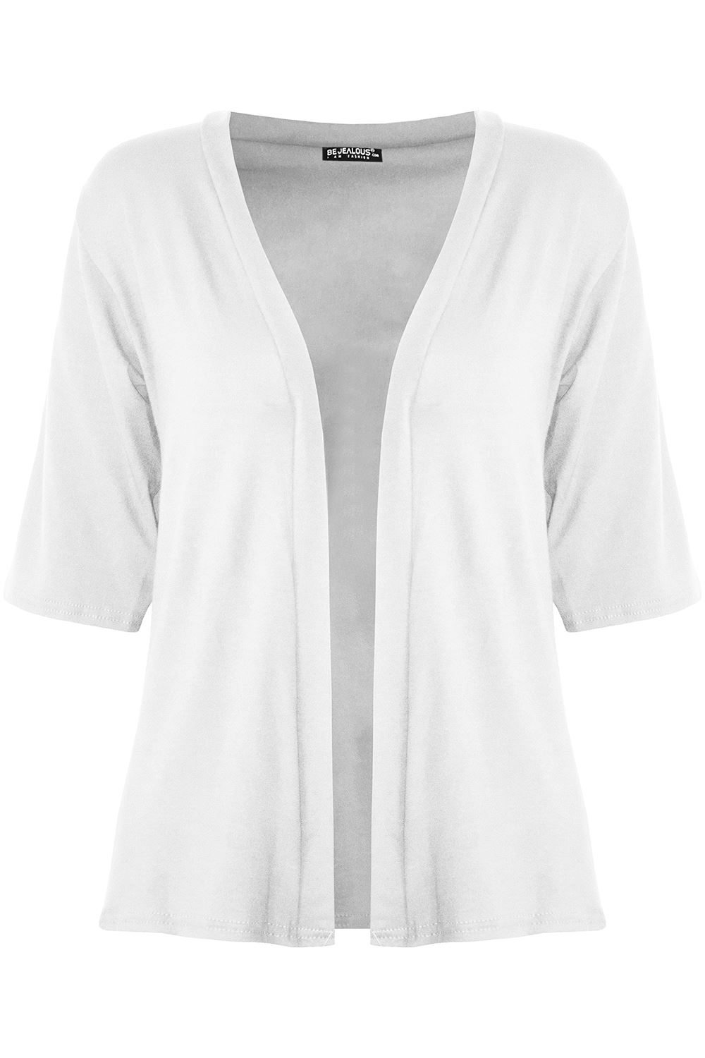 Womens Ladies Coat Open Front 3/4 Sleeve Casual Boyfriend Blazer Jacket Cardigan - Picture 8 of 28