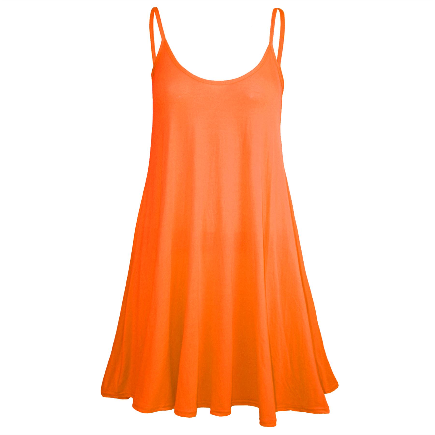 Ladies Sleeveless Camisole Womens Floaty Flare Strappy Skater Swing Dress - Picture 22 of 55