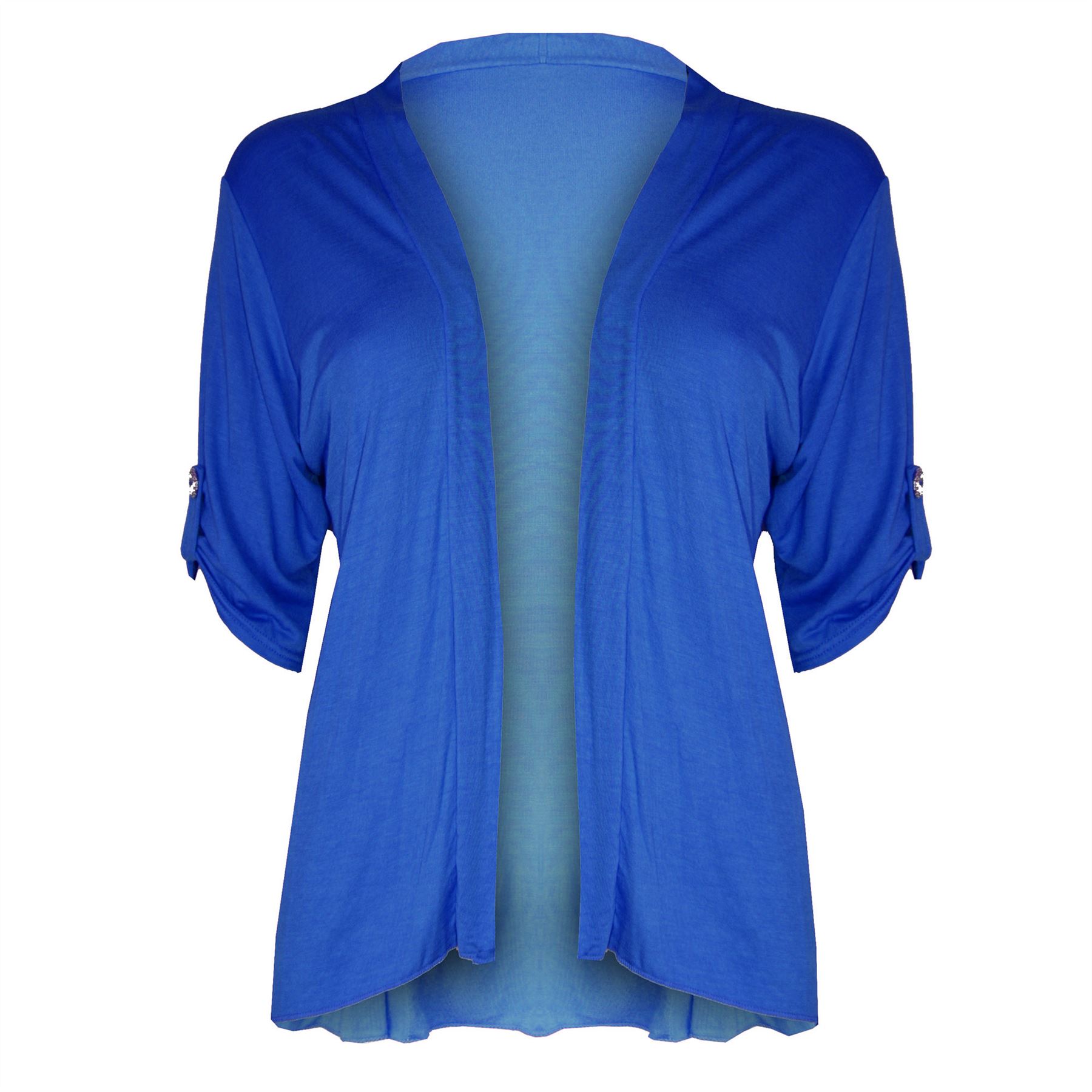 New Womens Ladies Casual 3/4 Sleeve Blazer Open Front Jacket Boyfriend Cardigan - Picture 24 of 28