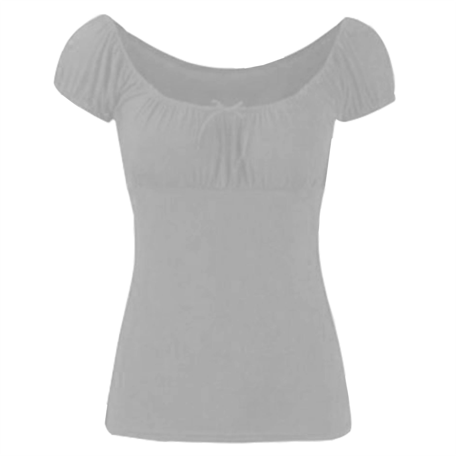 Womens Ladies Off Shoulder Gypsy Tie Ribbon Bardot Ruched Tops Uk Plus Size 8-22 - Picture 14 of 21