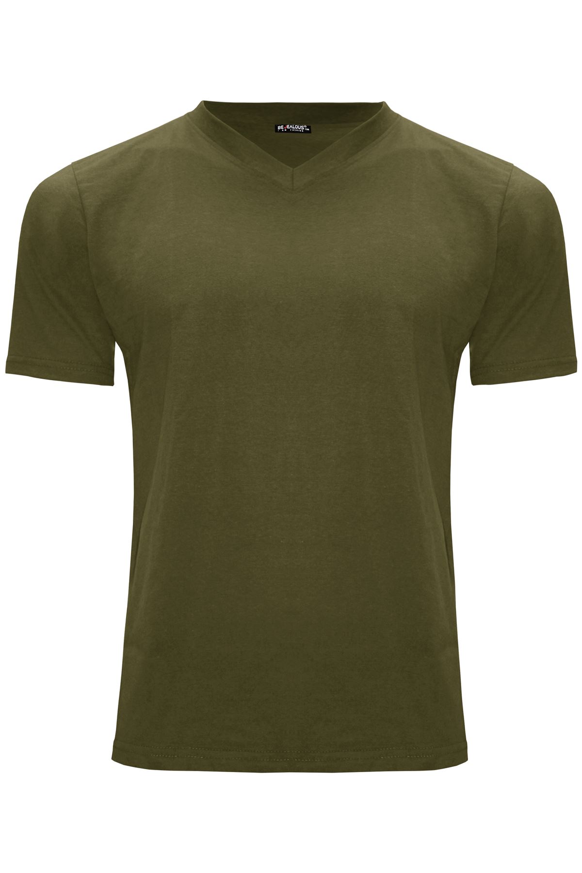 Mens Slim Fit T Shirt Muscle Running Work V Neck Short Sleeve Plain Basic Tees - Picture 6 of 13
