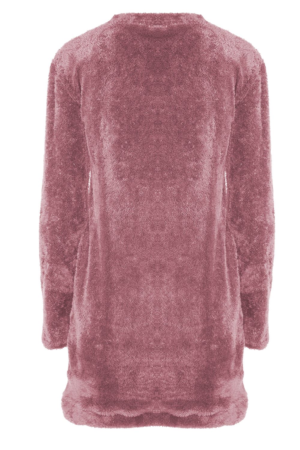 Womens Fluffy Faux Fur Long Sleeve Ladies Fleece Baggy Oversized Jumper Dress - Picture 19 of 22