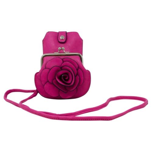 Womens Camellia Phone And Coin Pouch Mini Crossbody Shoulder Handbag Purse - Picture 25 of 37