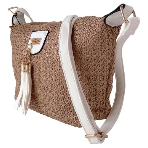 Ladies Boho Straw Crossbody Bag Lightweight Tote Woven Shoulder Purse Handbag - Picture 22 of 32