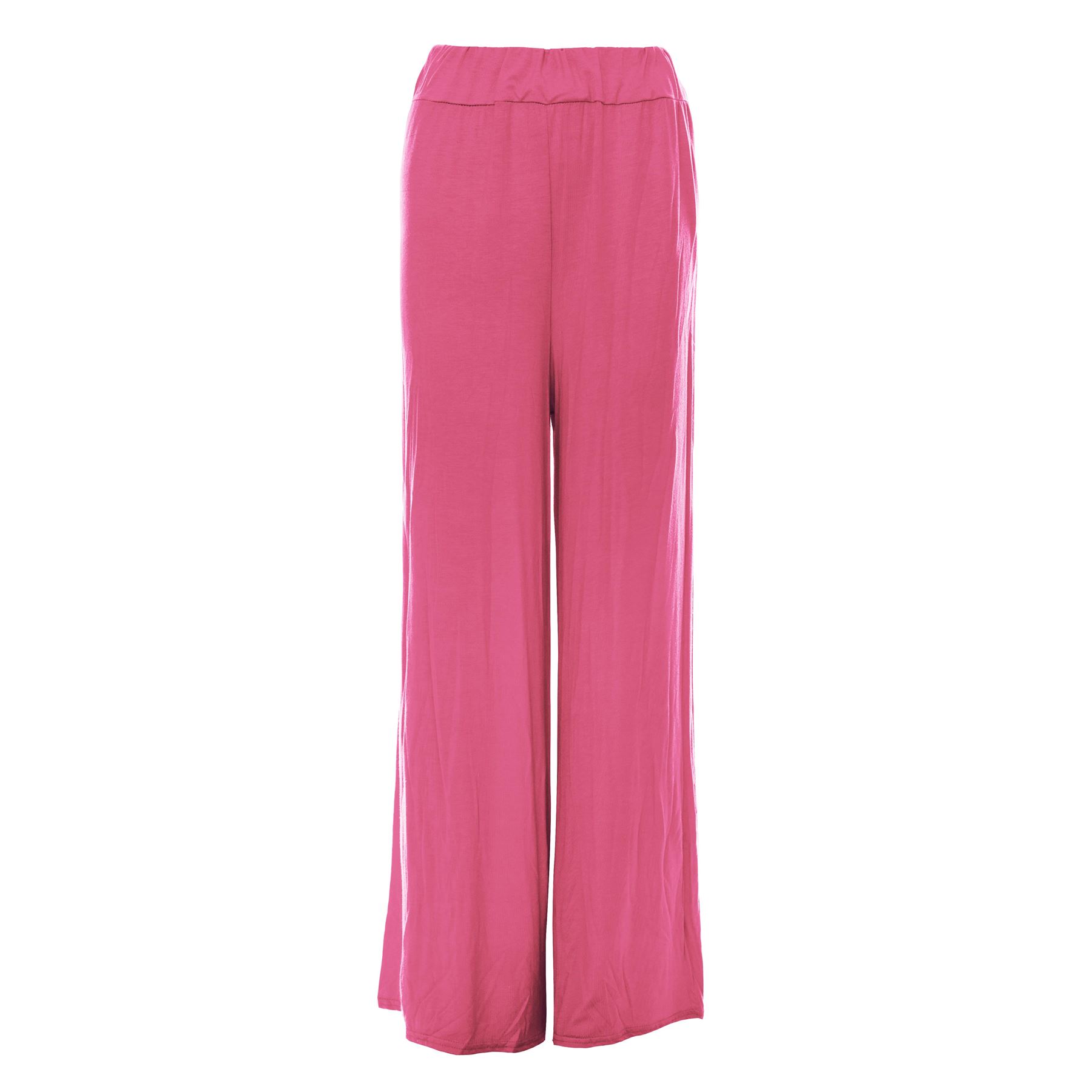 Womens Baggy Wide Legged Ladies Trousers Pants Flared Palazzo Leggings Plus Size - Picture 8 of 26